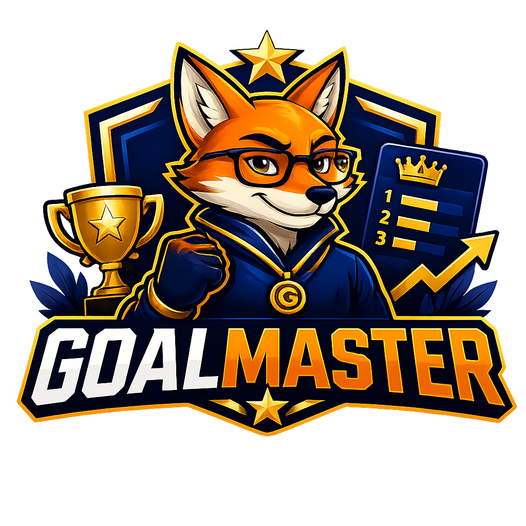 GOALMASTER official logo with fox mascot and trophy
